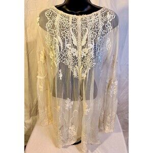 Fairy Angelcore Lace Sheer Tunic Top Boho Cottagecore Women's XL Soft Festival